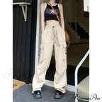 Casual Straight Wide Leg Pockets Joggers Trousers image 10
