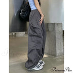 Casual Straight Wide Leg Pockets Joggers Trousers image 4