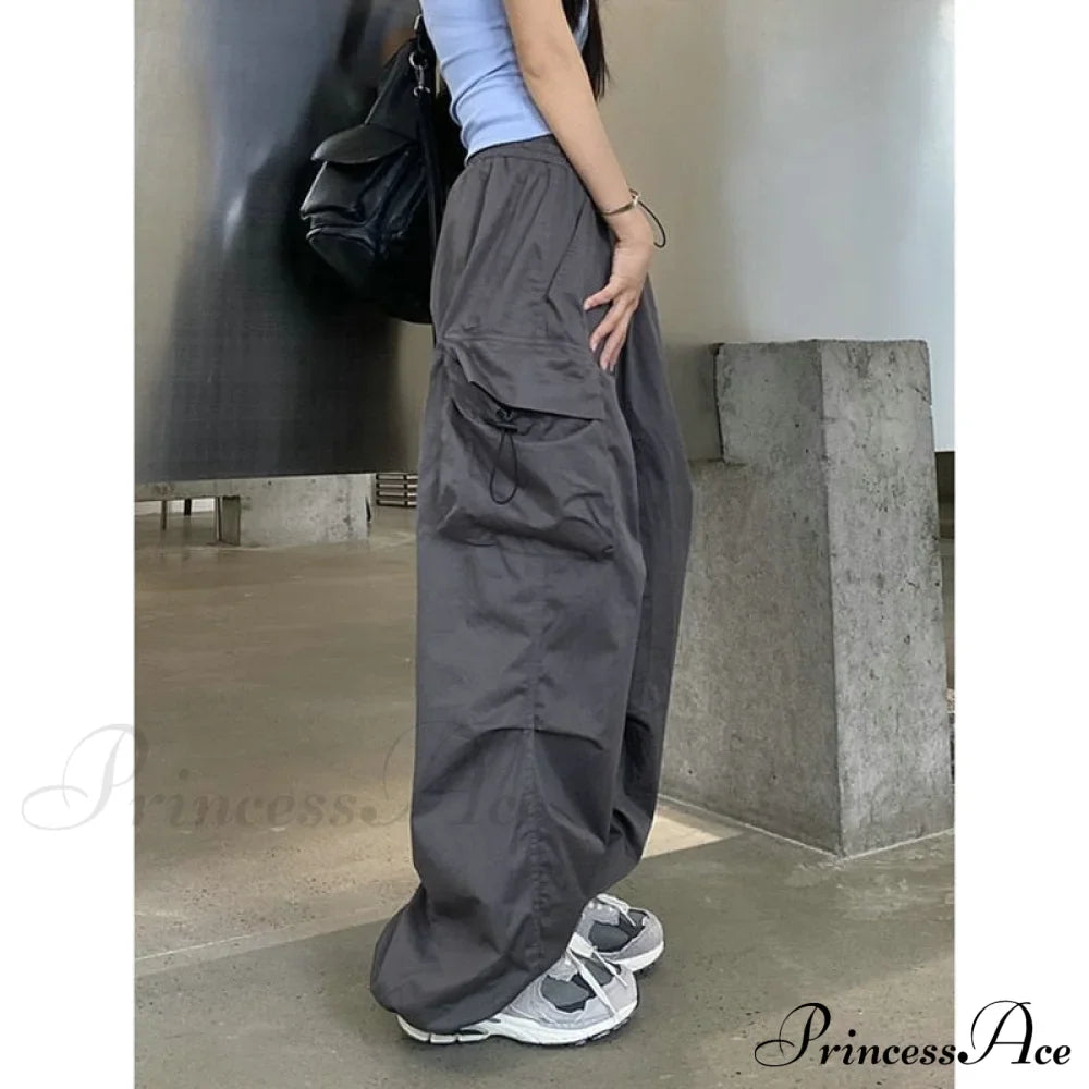 Casual Straight Wide Leg Pockets Joggers Trousers image 4