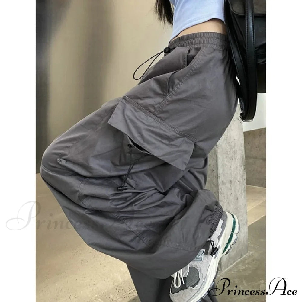Casual Straight Wide Leg Pockets Joggers Trousers image 5