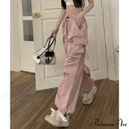 Casual Straight Wide Leg Pockets Joggers Trousers image 2