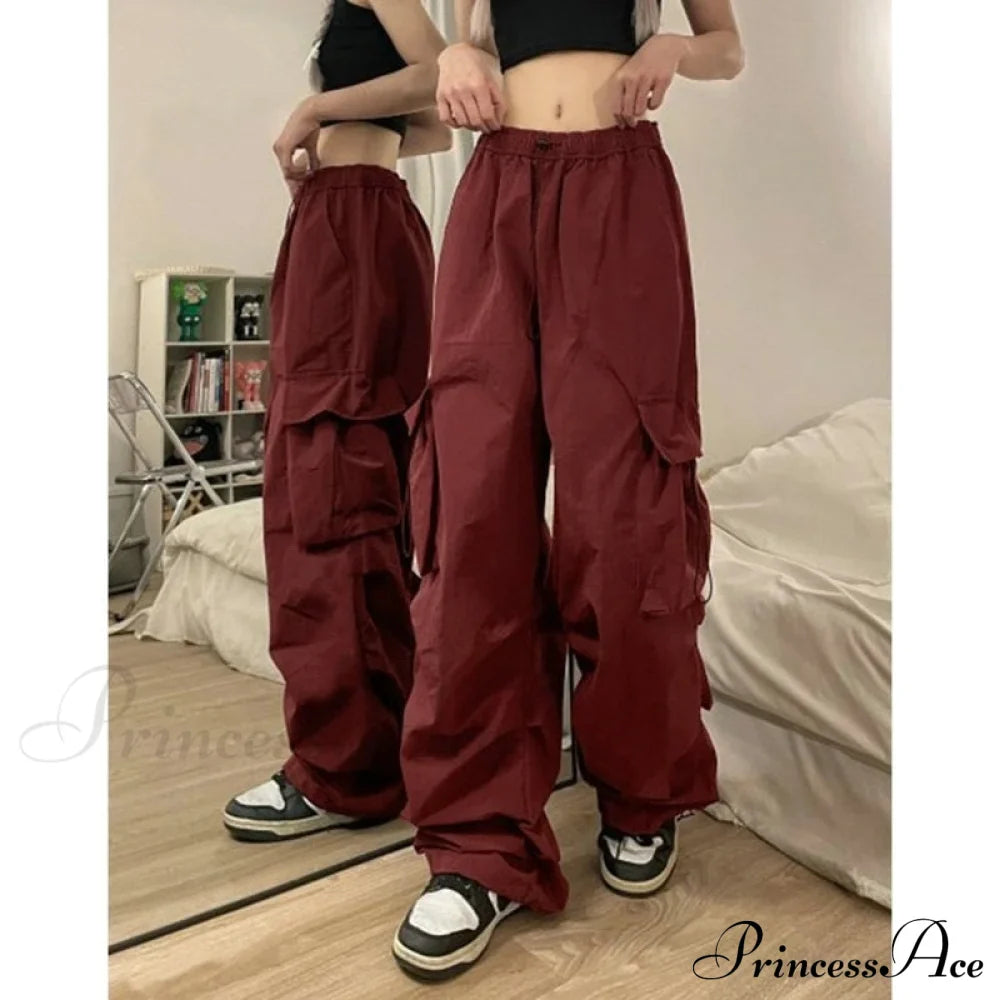 Casual Straight Wide Leg Pockets Joggers Trousers image 3