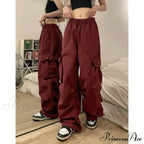Casual Straight Wide Leg Pockets Joggers Trousers image 3