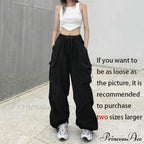 Casual Straight Wide Leg Pockets Joggers Trousers image 6