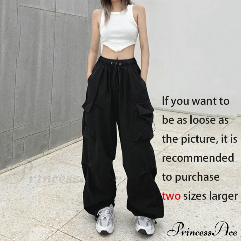 Casual Straight Wide Leg Pockets Joggers Trousers image 6