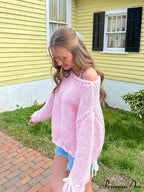 Casual Cozy Heart Print Loose O-neck Long Sleeve Stylish Warm Sweater image 6