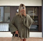 Casual Cozy Loose O-neck Elegant Solid Comfortable Lantern Sleeve Stylish Sweater image 3