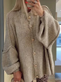 Casual Cozy Loose O-neck Elegant Solid Comfortable Lantern Sleeve Stylish Sweater image 2
