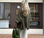 Casual Cozy Loose O-neck Elegant Solid Comfortable Lantern Sleeve Stylish Sweater image 6