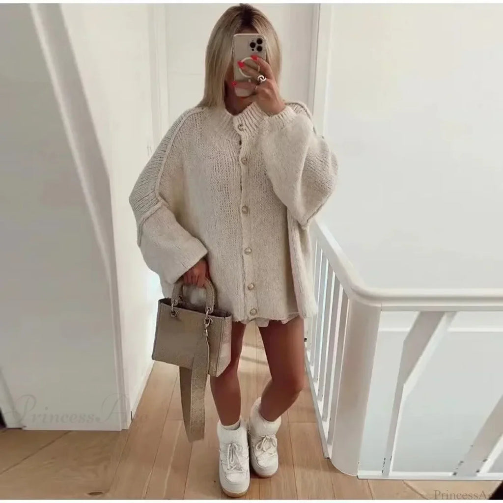 Casual Cozy Loose O-neck Elegant Solid Comfortable Lantern Sleeve Stylish Sweater image 5