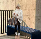 Casual Cozy Loose O-neck Elegant Solid Comfortable Lantern Sleeve Stylish Sweater image 1
