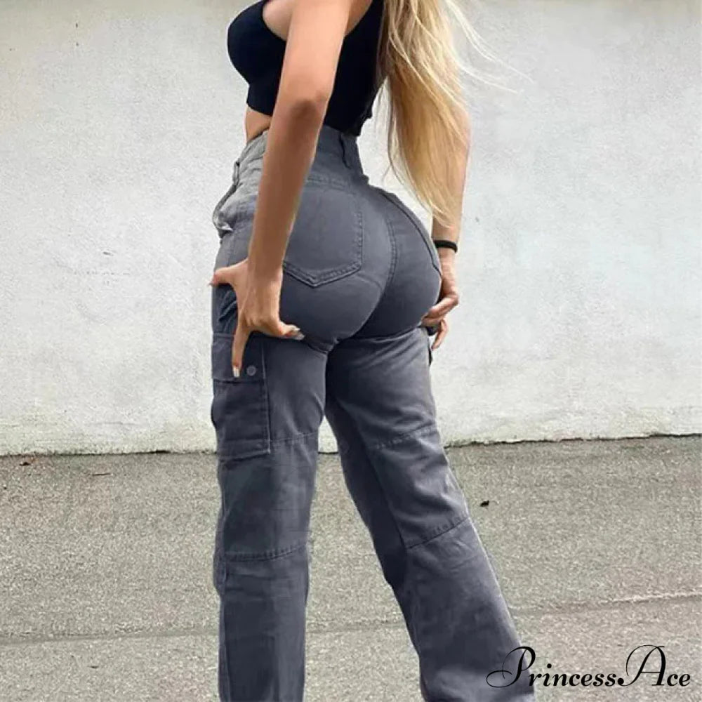 Slim Elastic High Waist Vintage Streetwear Jeans image 10