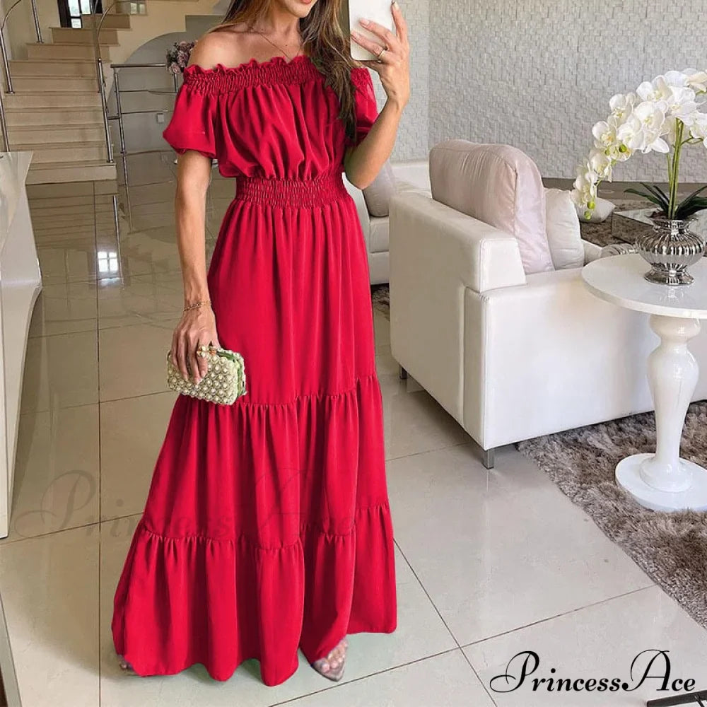Casual Elegant Ruffle Halter Sleeveless Classic Female Party Outfits Beach Maxi Dress image 16