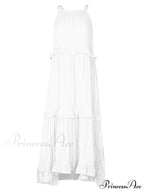 Casual Elegant Ruffle Halter Sleeveless Classic Female Party Outfits Beach Maxi Dress image 8