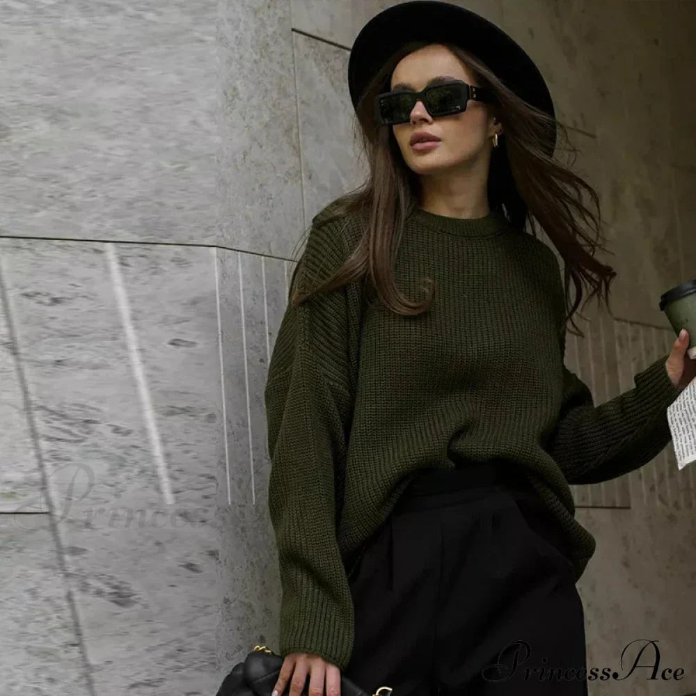 Casual Elegant Striped Cozy Oversize Autumnal Gray Fashionable Sweater image 11