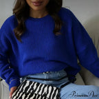 Casual Elegant Striped Cozy Oversize Autumnal Gray Fashionable Sweater image 12