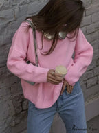 Casual Elegant Striped Cozy Oversize Autumnal Gray Fashionable Sweater image 9