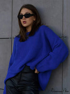 Casual Elegant Striped Cozy Oversize Autumnal Gray Fashionable Sweater image 5