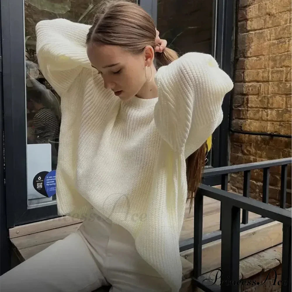 Casual Elegant Striped Cozy Oversize Autumnal Gray Fashionable Sweater image 10