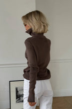 Casual Half-Zip Fitted Knit Long Sleeve Tee image 4