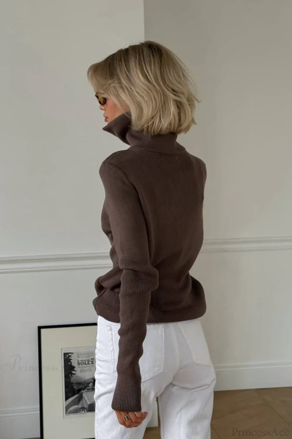 Casual Half-Zip Fitted Knit Long Sleeve Tee image 4