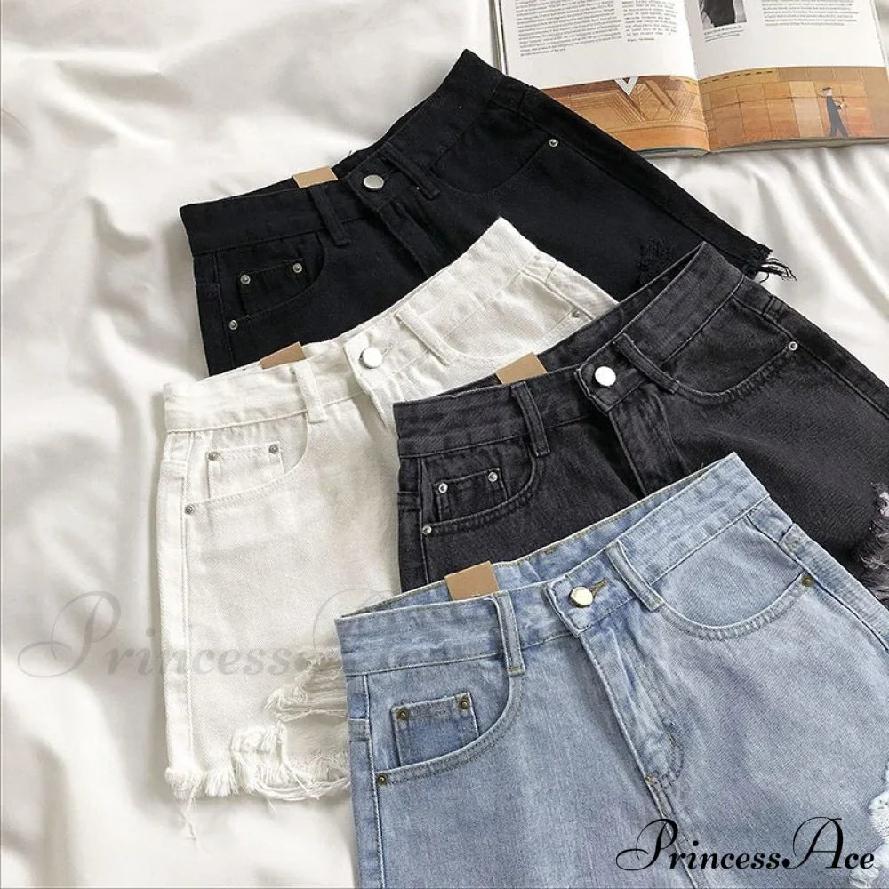 Casual High Waist Denim Shorts image 4