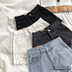 Casual High Waist Denim Shorts image 4