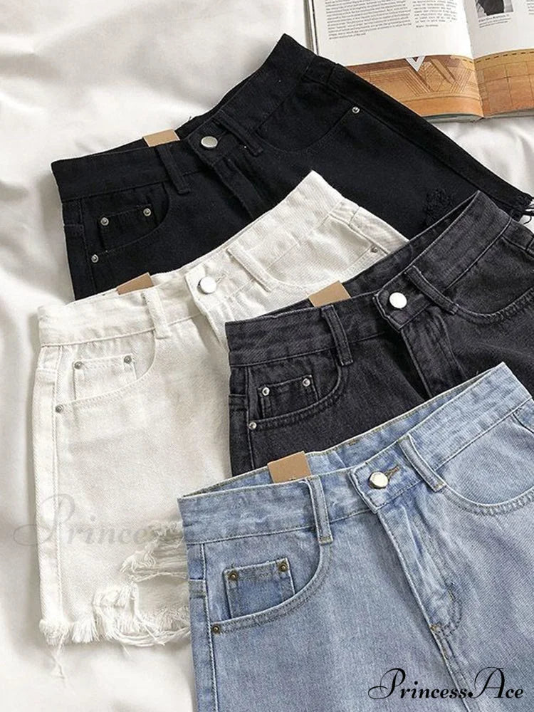Casual High Waist Denim Shorts image 8
