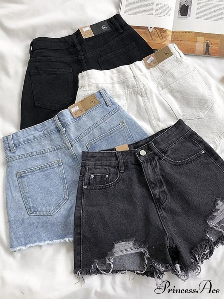 Casual High Waist Denim Shorts image 7