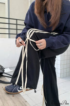 Casual High Waist Wide Leg Asymmetrical Pocket Pants image 4