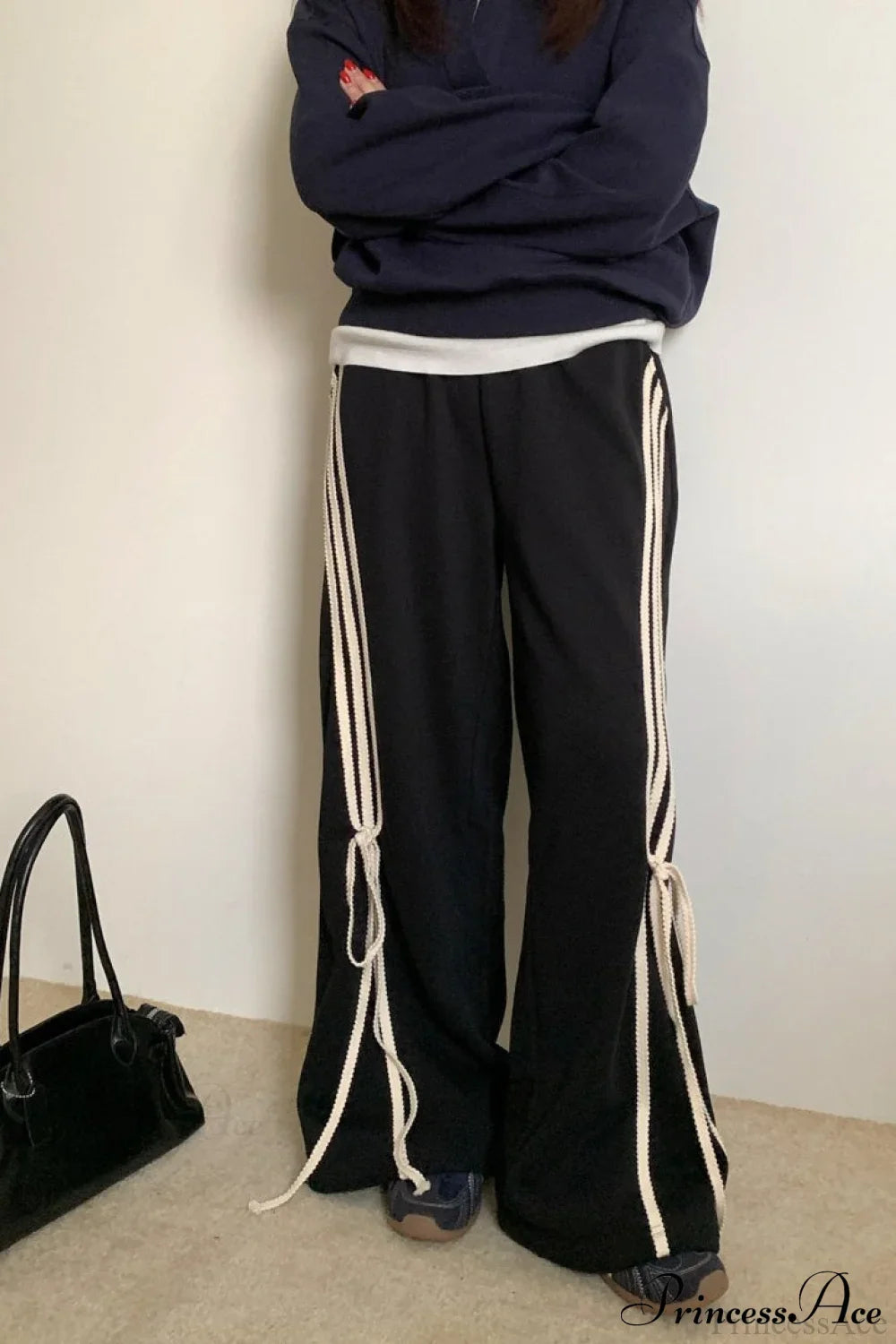 Casual High Waist Wide Leg Asymmetrical Pocket Pants image 2