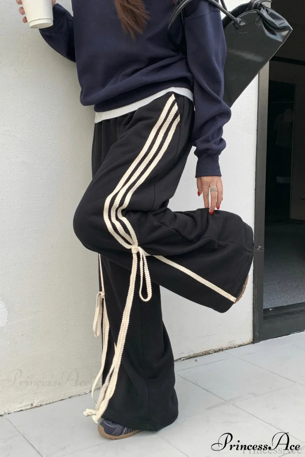 Casual High Waist Wide Leg Asymmetrical Pocket Pants image 3