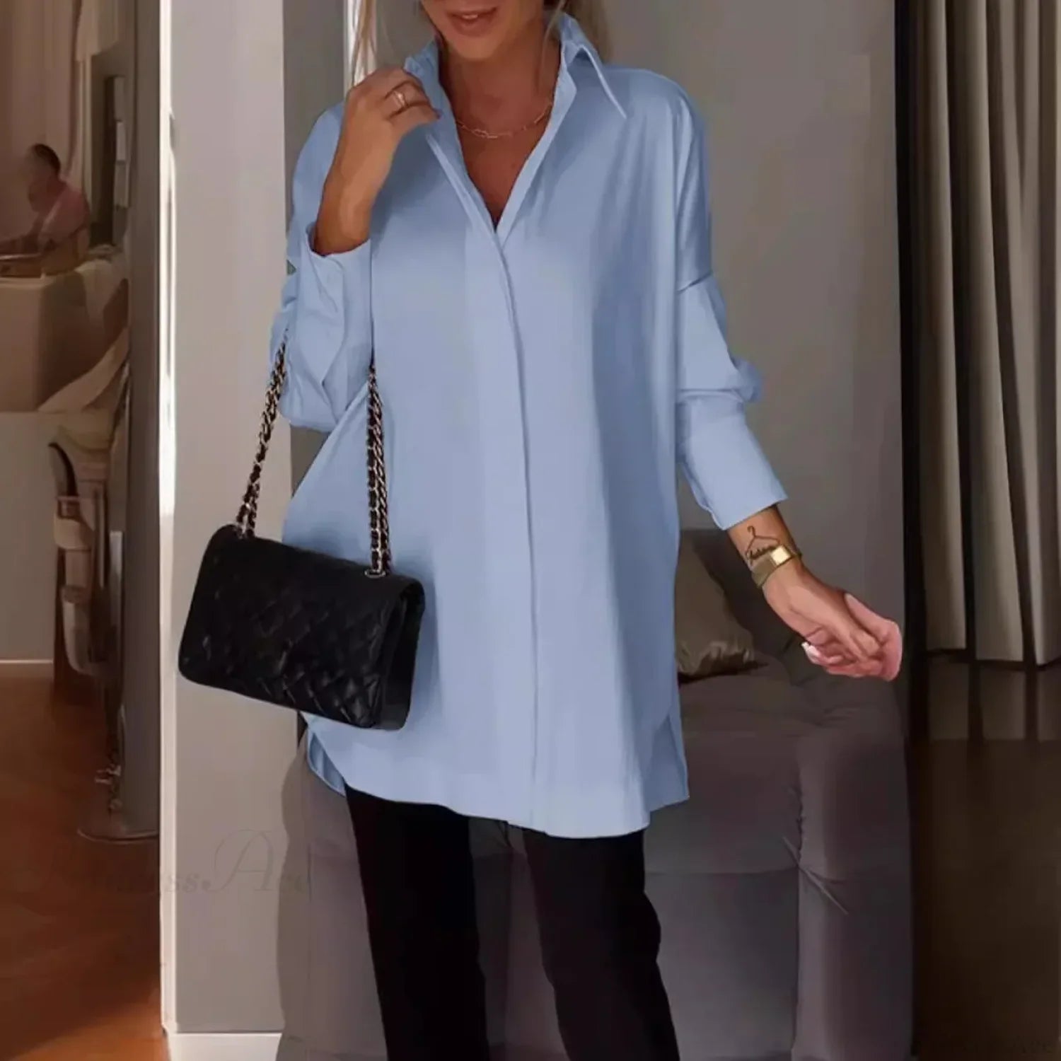 Casual Irregular Pullover Long Sleeve Blouse image 6