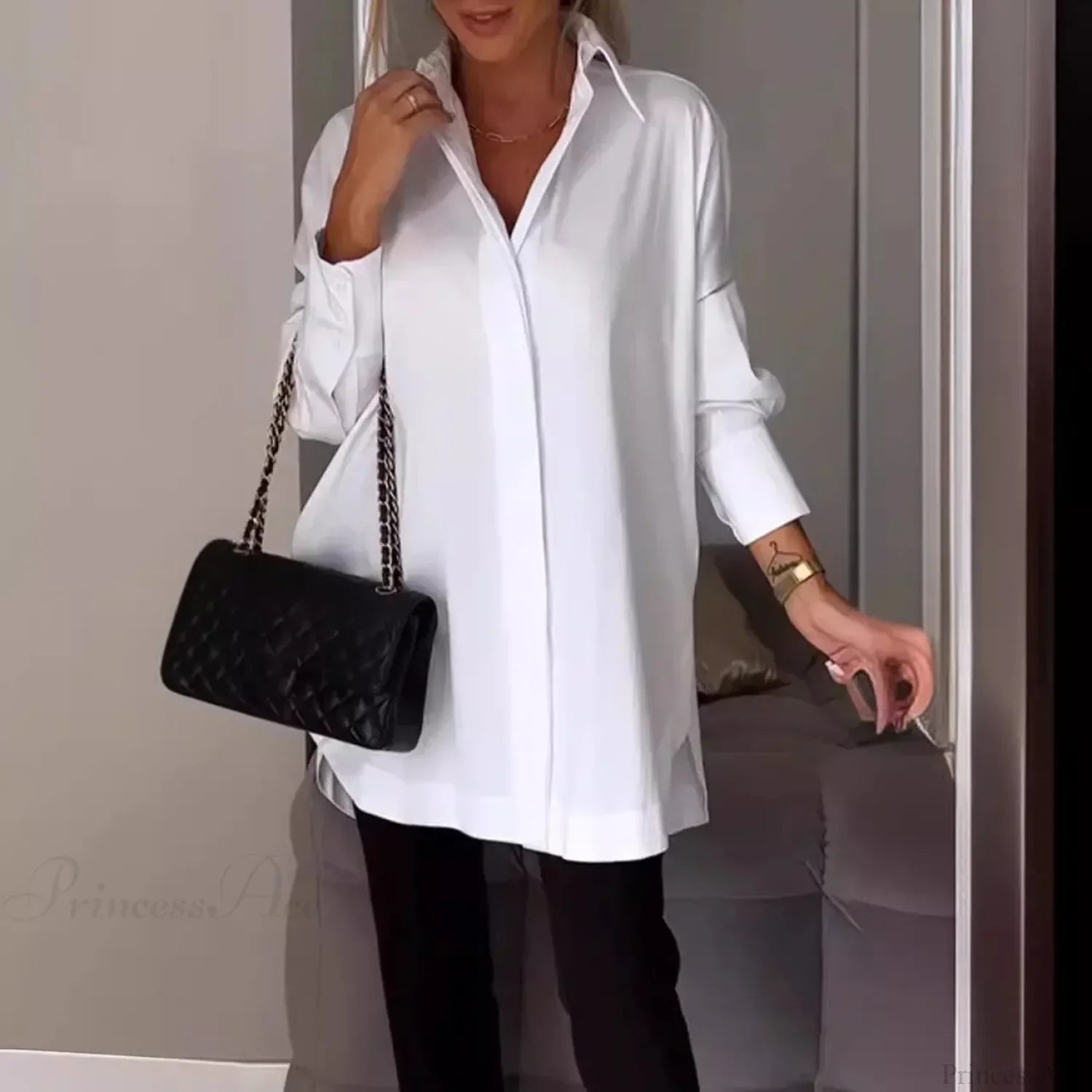 Casual Irregular Pullover Long Sleeve Blouse image 3