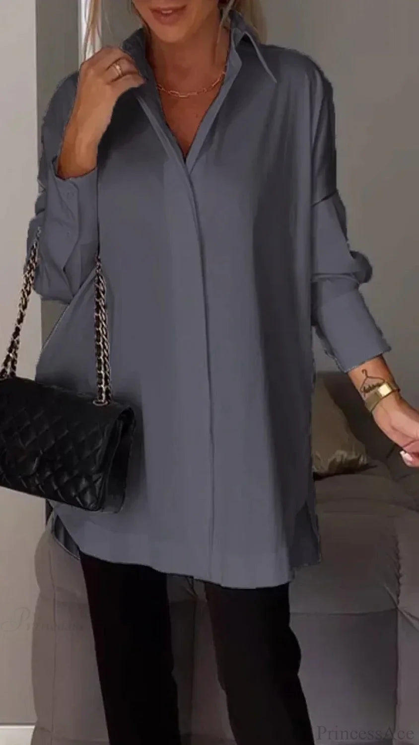 Casual Irregular Pullover Long Sleeve Blouse image 8
