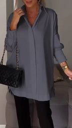 Casual Irregular Pullover Long Sleeve Blouse image 8