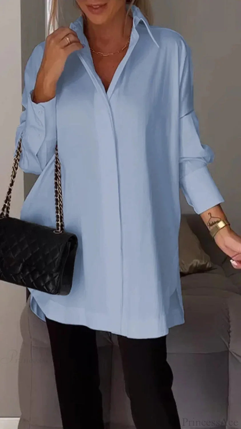 Casual Irregular Pullover Long Sleeve Blouse image 14