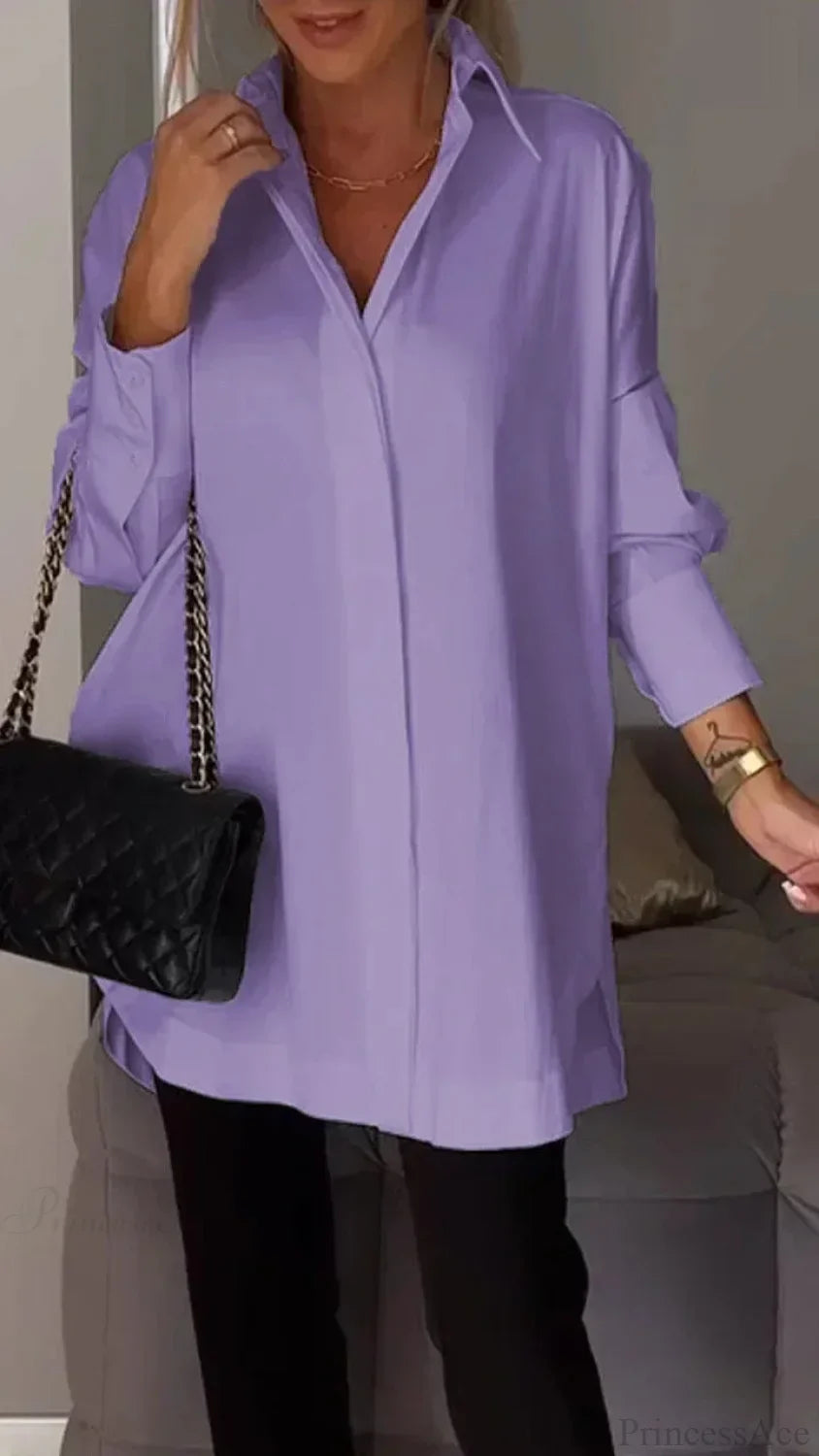 Casual Irregular Pullover Long Sleeve Blouse image 9