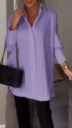 Casual Irregular Pullover Long Sleeve Blouse image 9