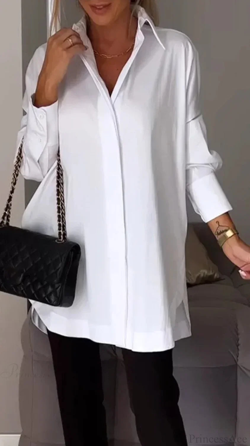 Casual Irregular Pullover Long Sleeve Blouse image 12