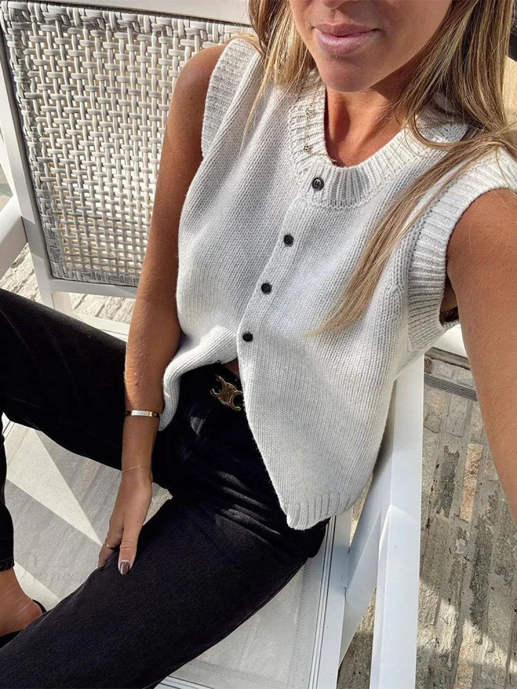 Casual Knit Tank Top Cardigan image 2