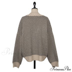 Casual Knitted Cardigan Oversize Button Front Contrast Stripe Cardigan image 5
