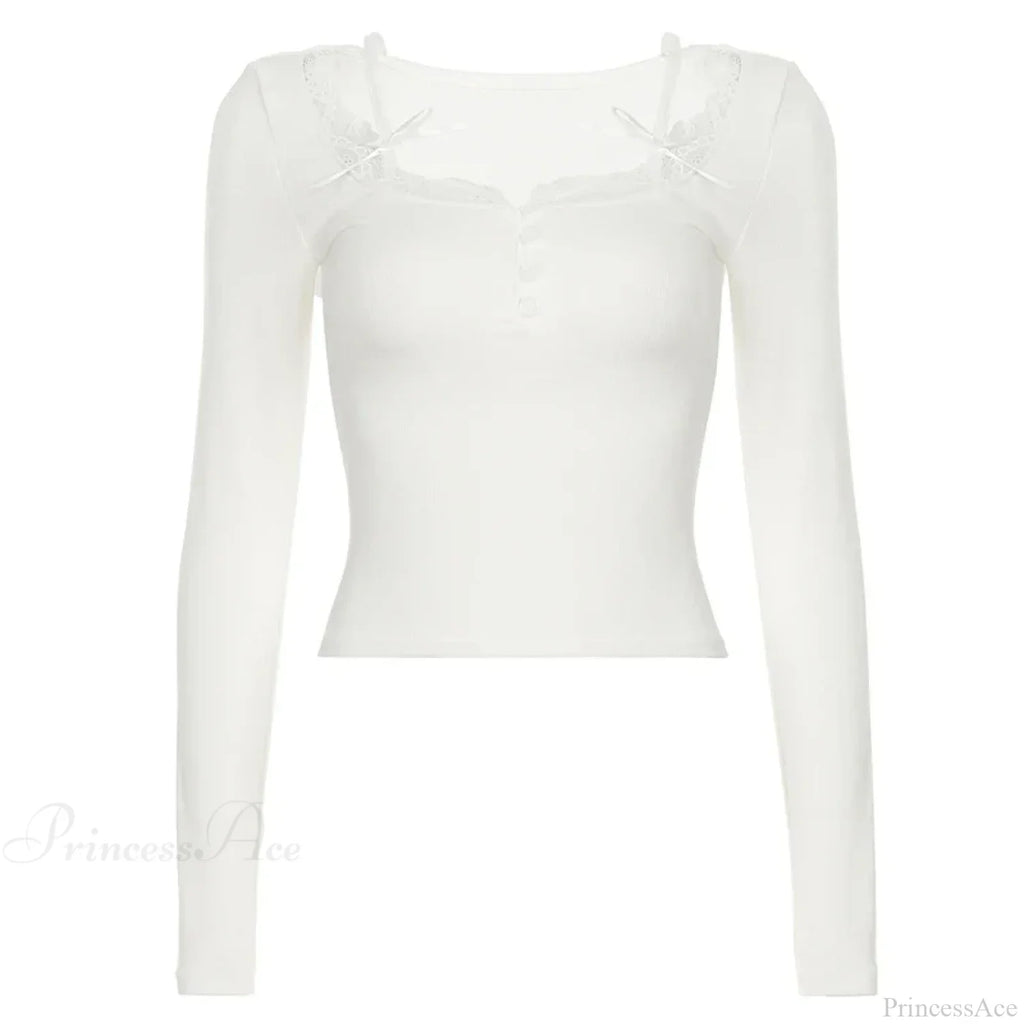 Casual Lace Trim Halter Slim Solid Square Collar Knit Top image 3