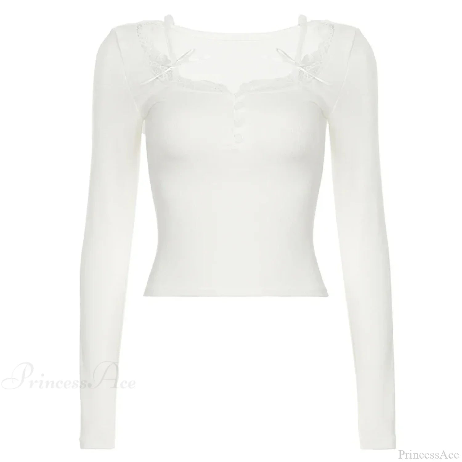 Casual Lace Trim Halter Slim Solid Square Collar Knit Top image 3