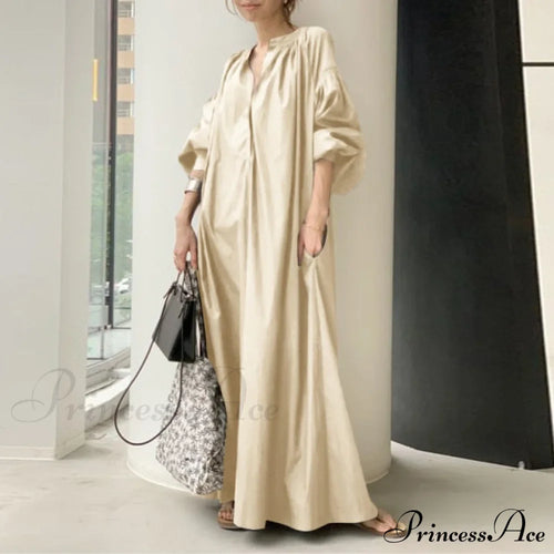 Casual Lantern Sleeve Maxi Sundress image 1