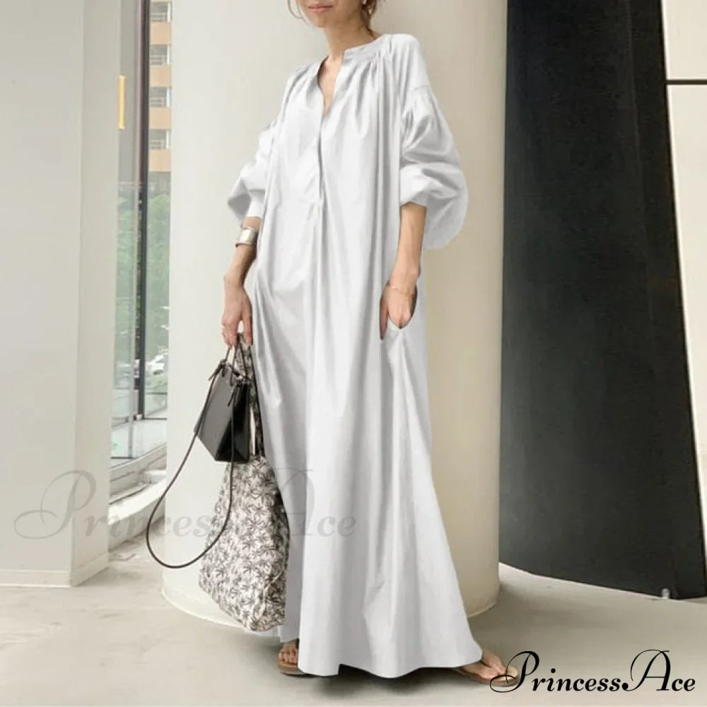 Casual Lantern Sleeve Maxi Sundress image 3
