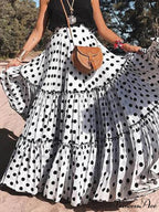 Casual Long Polka Charming Dot Printed Halter Skirt image 6