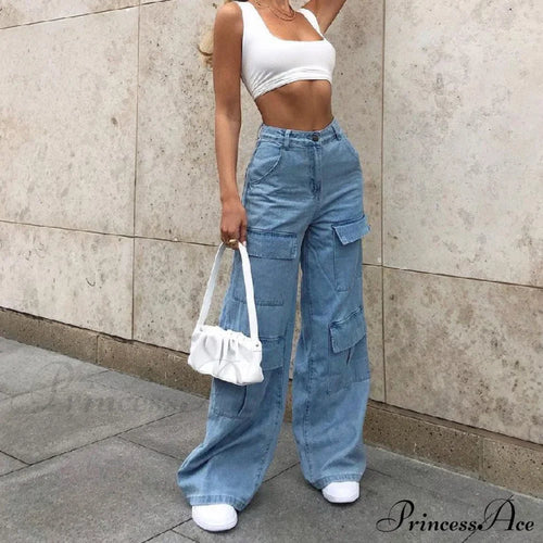 Casual Loose Long Cargo Jeans image 1