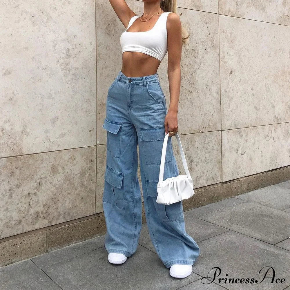 Casual Loose Long Cargo Jeans image 5