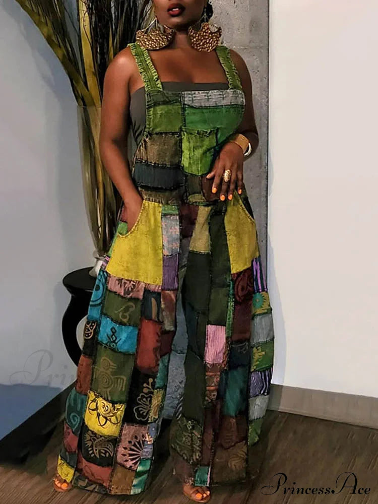 Casual Map Print Trendy Spaghetti Strap Maxi Dress image 1